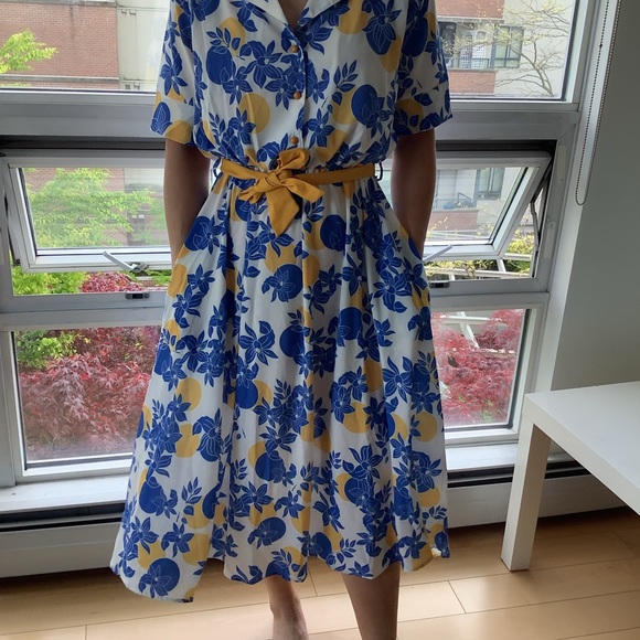 NEW Milan Kiss women’s tie-waist midi floral dress short sleeve size small - Picture 8 of 13